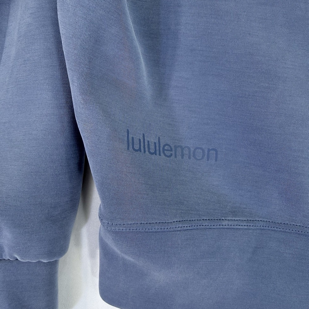 Lululemon Softstreme Perfectly Oversized Cropped Crew Pitch Blue Size 4 Perfect - Picture 9 of 13